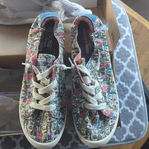 Bobs by Skechers memory foam Rover's rally sneakers dogs cats beach bingo 10